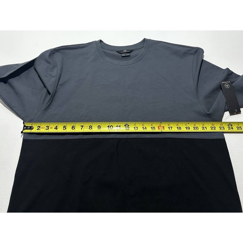 Aether Sweatshirt Mens XXL Casual Color Block Sweater Stretch Gray Black NEW - Picture 4 of 6